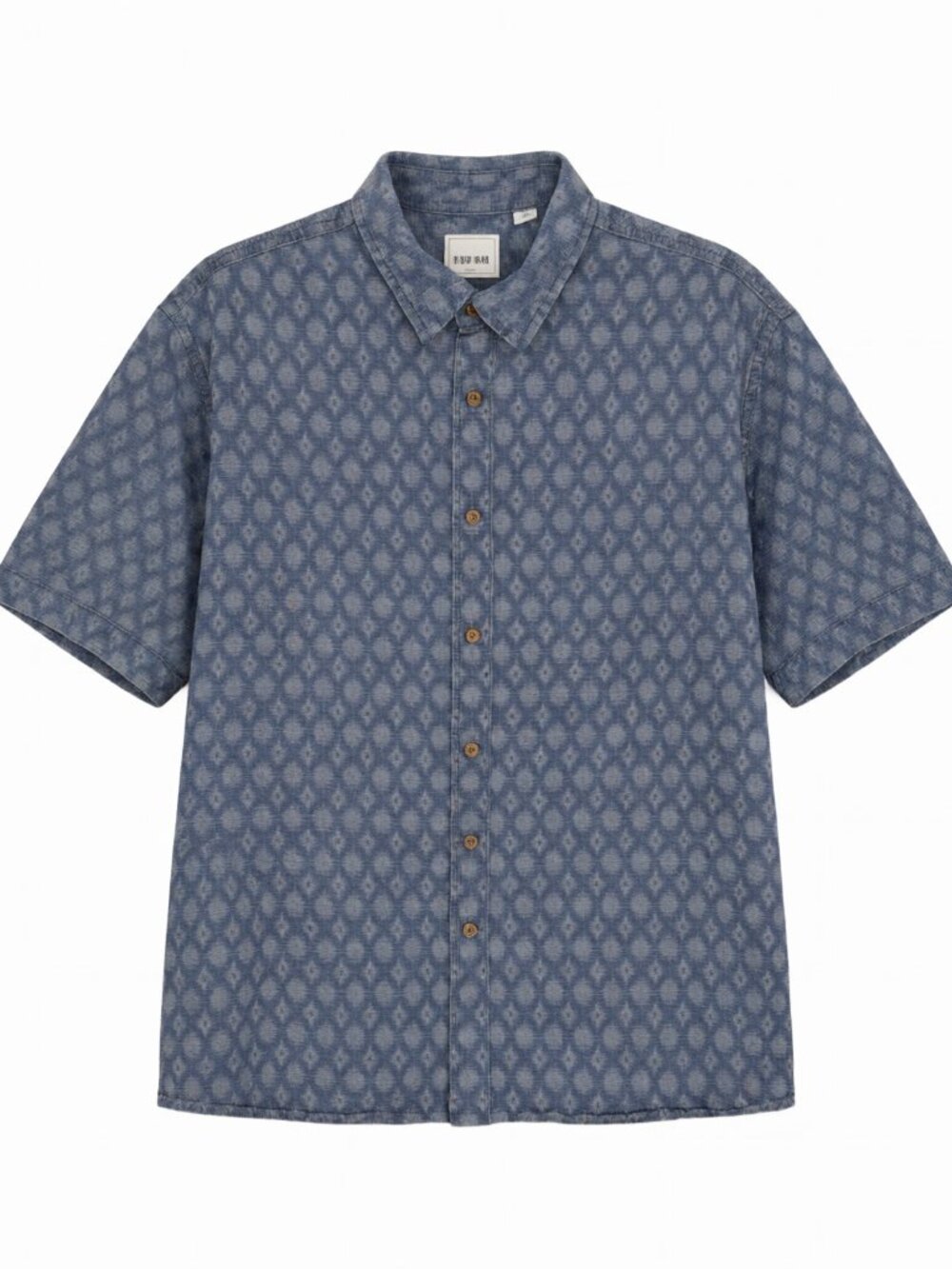 ROWM Short Sleeve Button Down Shirt XL Blue